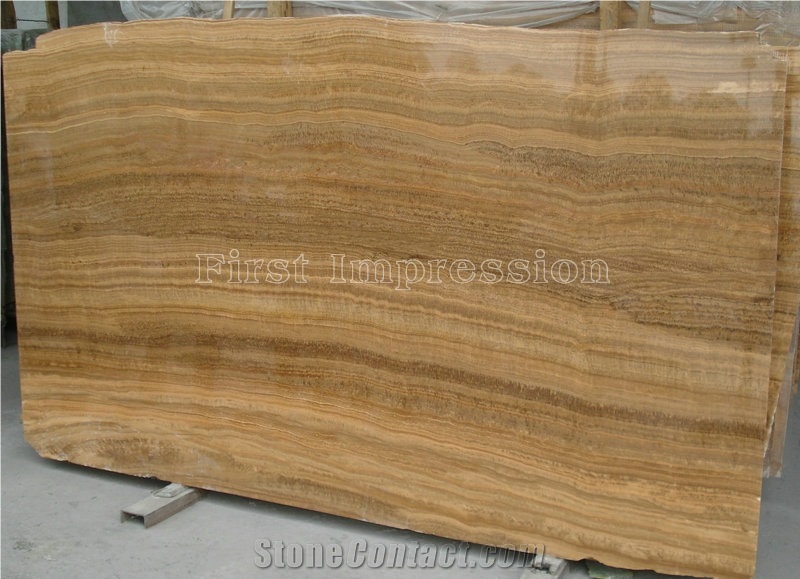 Imperial Wooden Vein Marble Big Slabs/Royal Wood Grain Yellow Marble