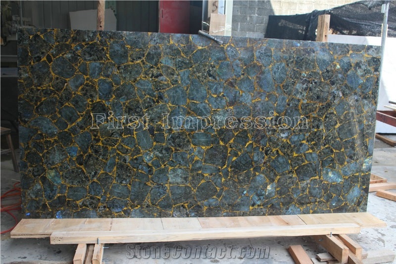 Labradorite Semiprecious Sone Slab & Tiles Backlit/Labradorite Backit Semi Precious Stone Wall / Labrdorite Backlit Gemstone Slab