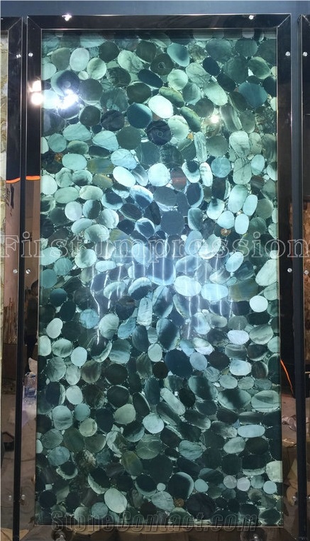 Lotus Greens Semiprecious Stone Slabs & Tiles,Green Semi Precious Panel, Green Gemstone Slab & Tiles