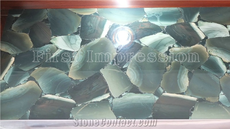 Lotus Greens Semiprecious Stone Slabs & Tiles,Green Semi Precious Panel, Green Gemstone Slab & Tiles