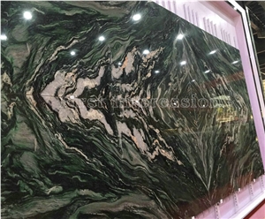 Luxury Green Granite Slabs & Tiles/Brazil Green Granite Polished Floor Covering Tiles/Phoenix Green Color Granite For Floor Wall & Counter Top Decoration/High Polished Big Slabs Wtih BIg Green Veins