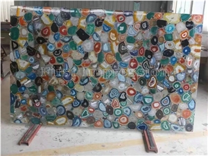Mixed Color Agate Slab & Tiles Backlit/Colorful Agate Gemstone Slab Backlit /Colorful Semiprecious Stone /Multicolor Gemstone Slab