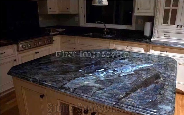 New Polished Madagascar Labradorite Blue Granite Slabs & Tiles/Lemurian Labradorite Blue Granite Big Slabs/Labradorite River Blue Granite/Blue Granite for Floor Covering Tiles & Wall Covering Tiles