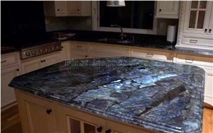 New Polished Madagascar Labradorite Blue Granite Slabs & Tiles/Lemurian Labradorite Blue Granite Big Slabs/Labradorite River Blue Granite/Blue Granite for Floor Covering Tiles & Wall Covering Tiles