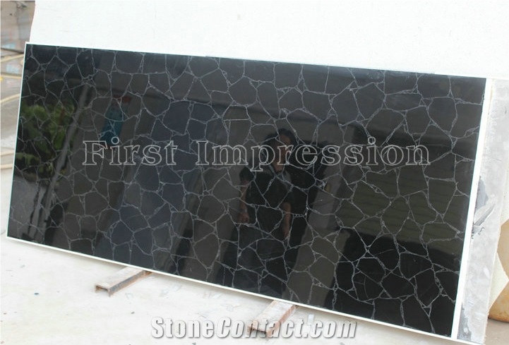 Obsidian Gemstone Tiles/Black Semi Precious Stone Panels/Black Semipreious Slab & Tiles 