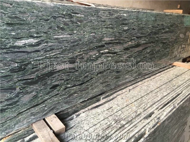 Ocean Green Granite Slabs & Tiles/Colorful Green Glossy Wave Veins Granite/Popular Green Granite Thin Slabs for Wall & Floor Covering/Granite Tiles/Classic Green Granite Slabs