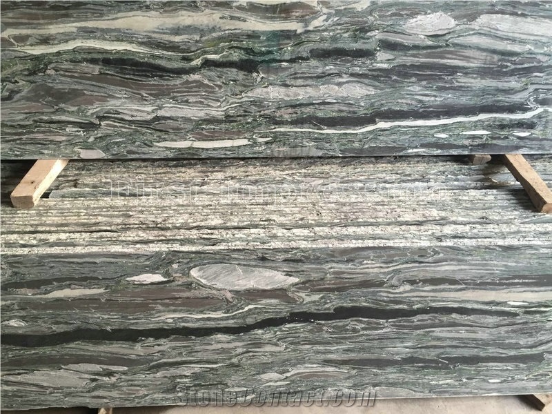 Ocean Green Granite Slabs & Tiles/Colorful Green Wave Gain Granite/Beautiful Green Granite Thin Slabs for Wall & Floor Covering/Granite Tiles/Classic Green Granite Slab & Tile/High Grade & Good Price