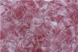 Pink Crystal Tiles for Bath Pool / Pink Crystal Gemstone for Bathroom Decoration/Pink Crystal Bathroom Ideas /Pink Crystal Bathroom Design
