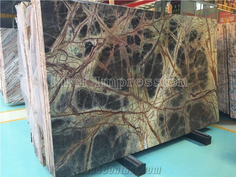 Polished Rain forest Green Marble Tiles & Slabs/Green Polished Marble Floor Tiles & Wall Tiles/Best Price Green Marble Big Slabs/India Rain Forest Marble Stone/Classic Green Marble/Beautiful Marble