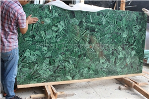 Red Emerald Backlit Gemstone Slab /Green Semiprecious Tiles /Green Gemstone Slab