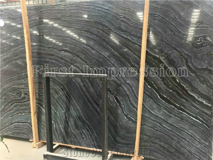 Silver Dragon Marble Polished Slabs and Tiles /Black Wooden Marble Slab/Black Marble Covering Tiles High Polished from China