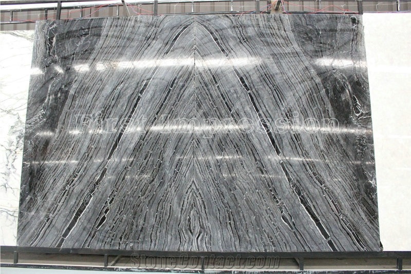 Silver Dragon Marble Polished Slabs and Tiles /Black Wooden Marble Slab/Black Marble Covering Tiles High Polished from China