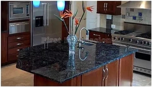 Volga Blue Kitchen Countetops/Ukraine Blue Granite Desk Tops/Kitchen Worktops/Island Tops/Blue Granite Slabs for Countertops