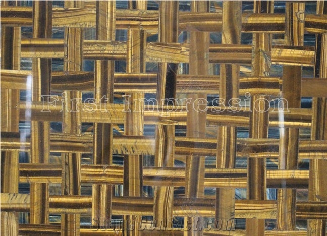Yellow tiger Eye Mosaic Tiles / Yellow Tiger Eye Specail Design /Yellow teger Eye Precious Stone Slab