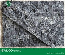 China Black Marble for Wall Cladding Polished and Split Combination Corner Stone Exposed Wall Stone Customized Ledge Stone Interior Decoration Flexible Stone Veneer for Wall Stacked Marble Stone Black