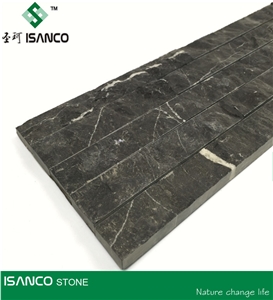 China Black Marble Wall Cladding Black Marquina Marble Split Face Culture Stone Marble Stacked Stone Veneer Feature Wall Building Stone Thin Stone Veneer Landscaping Stone Black Marble from China