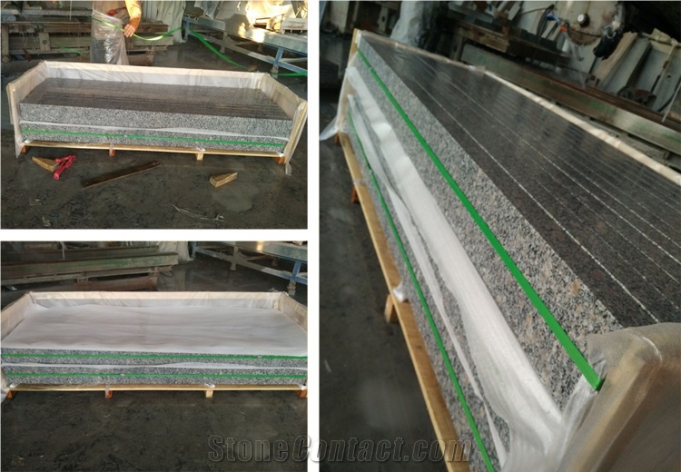 China Zhaoyuan Granite Window Surround Zhaoyuan Pearl Granite Door Frame Pearl White Granite Door Surround G383 Granite Window Frame Peral Flower Granite Window Sills Light Grey Granite