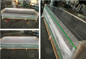 China Zhaoyuan Granite Window Surround Zhaoyuan Pearl Granite Door Frame Pearl White Granite Door Surround G383 Granite Window Frame Peral Flower Granite Window Sills Light Grey Granite