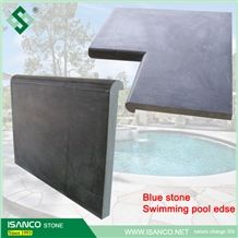 Shandong Blue Limestone Swimming Pool Coping Honed Limestone Pool Pavers Bullnose Edges Stone Pool Coping Blue Stone Swimming Pool Decks Tiles Pool Terraces Customized Natural Blue Limestone Products