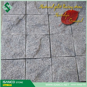 Shandong Grey Granite Cobble Stone G341 Granite Cube Stone Grey Sesame Granite Paving Sets Grey Granite G341 Walkway Pavers Garden Stepping Pavements Natural Split Finish