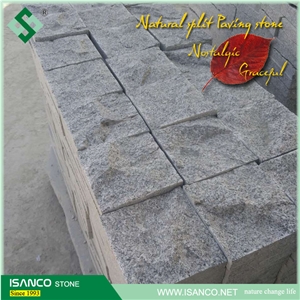 Shandong Grey Granite Cobble Stone G341 Granite Cube Stone Grey Sesame Granite Paving Sets Grey Granite G341 Walkway Pavers Garden Stepping Pavements Natural Split Finish