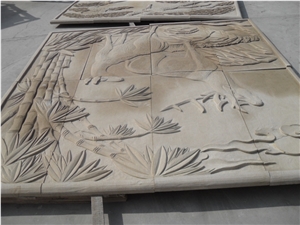 Sandstone Carving, Yellow Sandstone Relief & Etchings