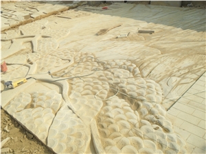 Sandstone Carving, Yellow Sandstone Relief & Etchings