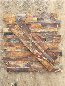 China Rusty Slate Rock Face Veneer Panel, Rock Face Slate Pannel Cultured Stone