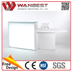 Cheap Small White Acrylic Solid Surface Reception Desk for Retail Store Cheap Small White Acrylic Solid Surface Reception Desk for Retail Store
