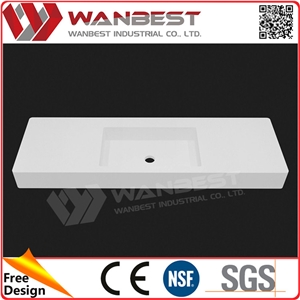 Customized White Solid Surface Rectangular Bathroom Sink Customized White Solid Surface Rectangular Bathroom Sink