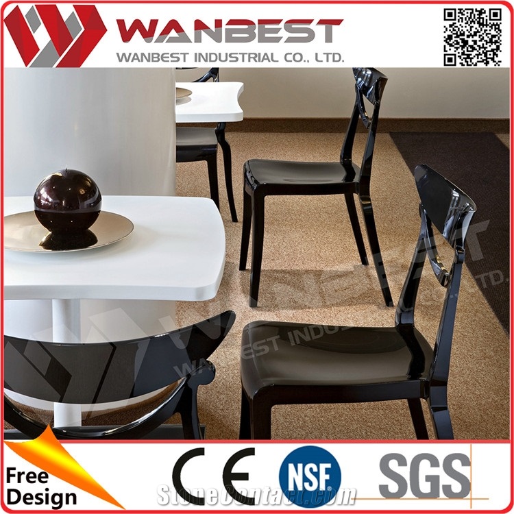 Durable White and Black Marble Top Coffee Table with Stainless Steel Legs