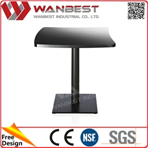 Durable White and Black Marble Top Coffee Table with Stainless Steel Legs