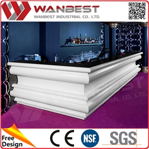 European Style White High Gloss Solid Surface Bar Counter Coffee Bar Counter Design