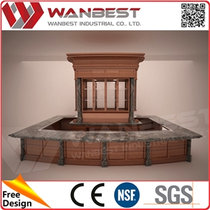 High Level Qualified Wine Bar Counters with Solid Wood Cabinet and Marble Top