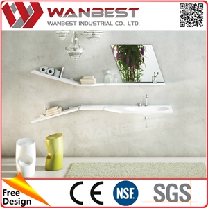 Home Decorative Bathroom Single Sink Fancy Vanity Top with Shelves