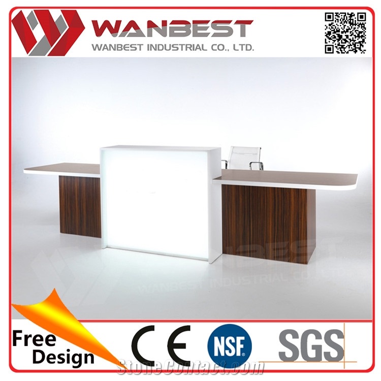 Hotel Reception Desk for Sale Solid Surface Reception Countertop with Cabinet
