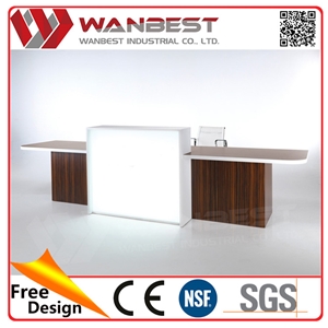 Hotel Reception Desk for Sale Solid Surface Reception Countertop with Cabinet