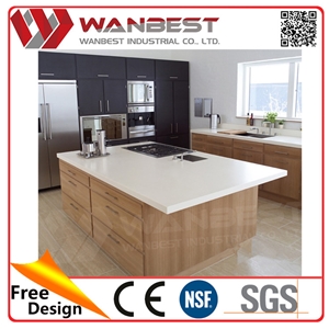 Island Kitchen Counter Set White Solid Surface Counter Top Kitchen Cabinet