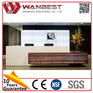 Modern Office Curved Counter Design/ Reception Desk for Hotel