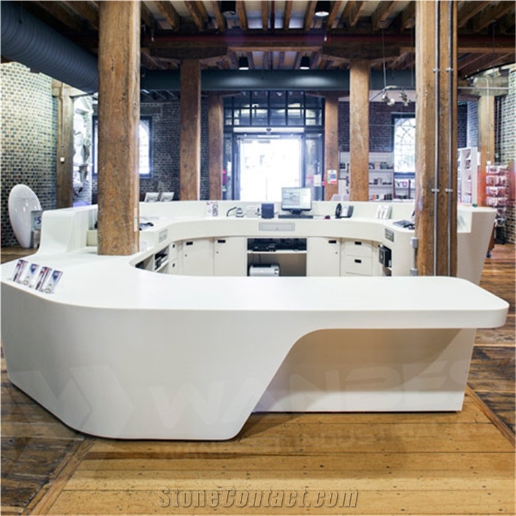 Modern Office/Hotel/Retail Store Used Custom Artificial Marble Salon Reception Desk