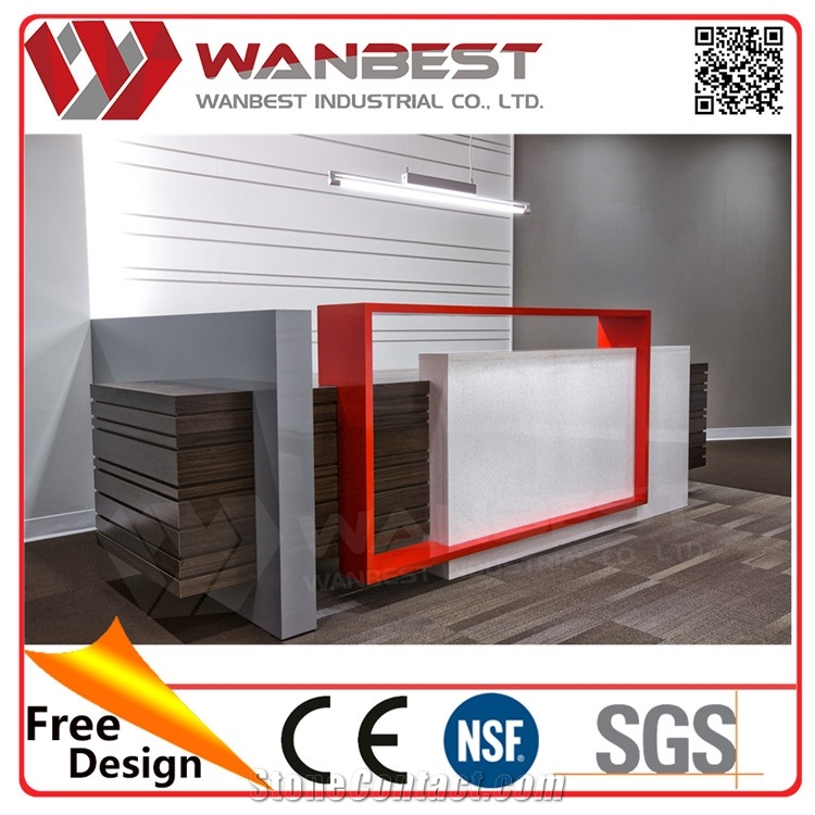 Modern Office Reception Desk Counter with Logo Cash Couner Design