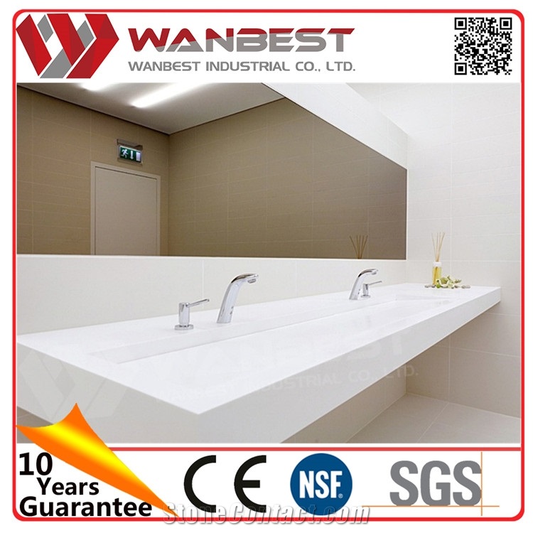 Public Toilet Washing Countertop Sink Solid Surface Bathroom Sink