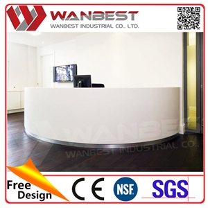 Simple Half Round Office Small Reception Desk White Nail Salon Reception Desk