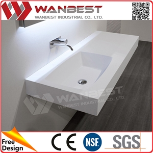 Wholesale White Acrylic Solid Surface Bathroom Sinks