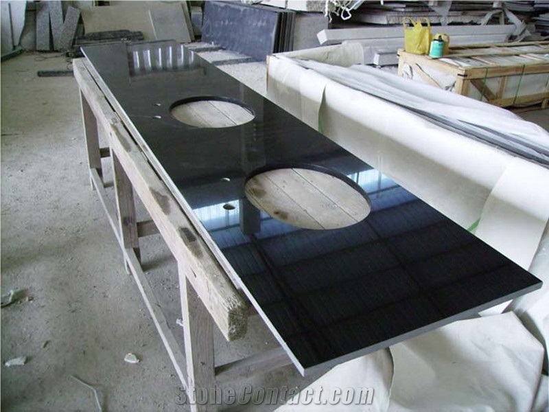 Own Factory Chinese Shanxi Black/Absolute Black Granite Vanity Tops and Bath Tops for Project/Hotel/House