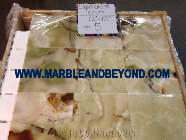 Light Green Onyx Tiles & Slabs, Polished Onyx Flooring Tiles, Walling Tiles