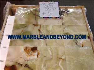 Light Green Onyx Tiles & Slabs, Polished Onyx Flooring Tiles, Walling Tiles