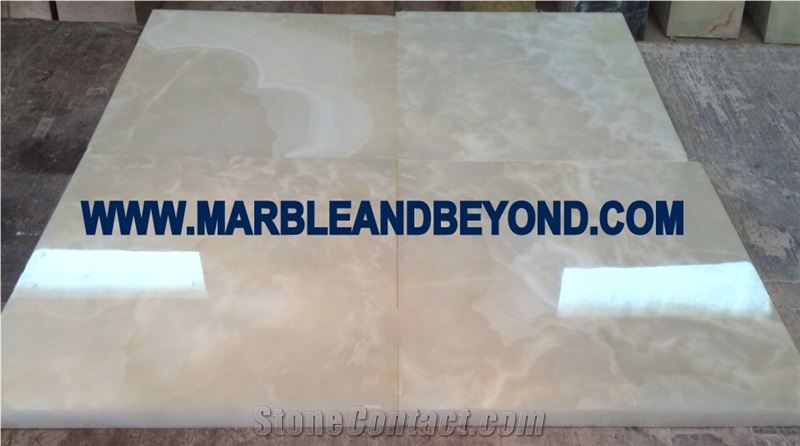 Natural Pakistan Polished White Onyx Stone Slabs & Tiles for Bar Top or Lighting Tops and Back Ground