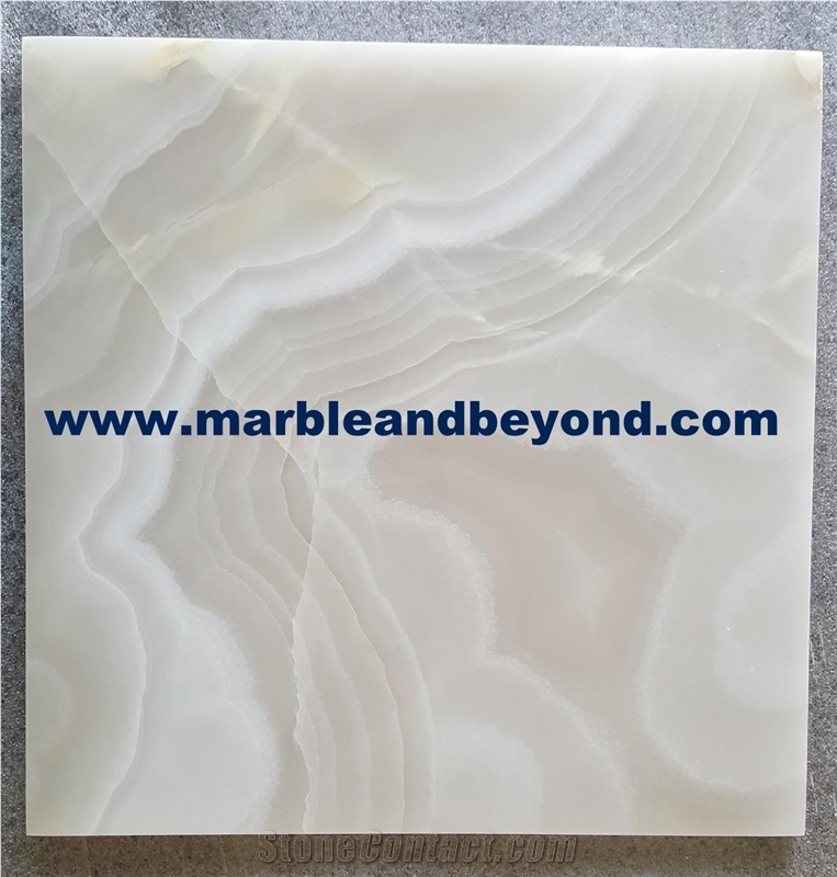 Natural Pakistan Polished White Onyx Stone Slabs & Tiles for Bar Top or Lighting Tops and Back Ground