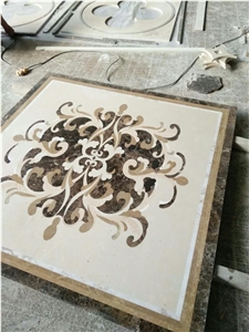 Bestonemosaic Grey&White Art Pattern Marble Mosaic Waterjet Medallions, Mosaic Pattern,